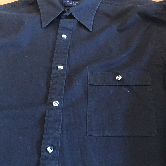 Geoffrey Beene size 16 32/33 black button down collar shirt long sleeved - Picture 3 of 7